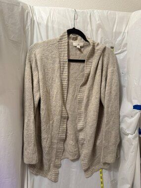 H&M LOGG Oatmeal Beige Wool Blend Open Front Cardigan Sweater Women's Small